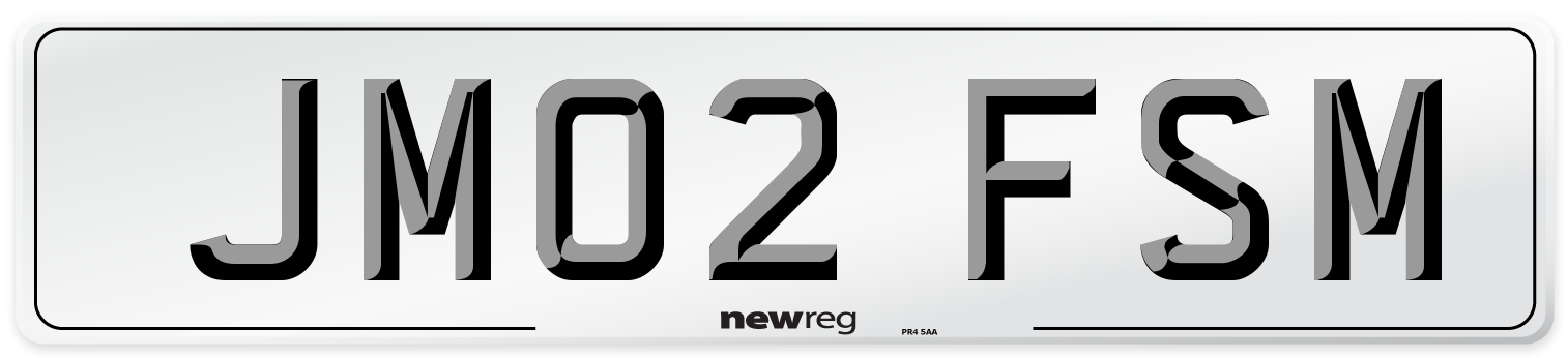 JM02 FSM Number Plate from New Reg